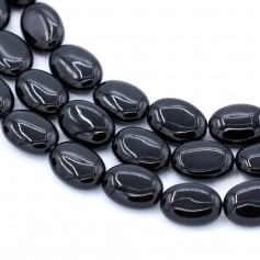 Onyx black, oval, 13x18mm x 40cm