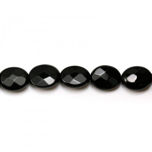Agata nera ovale sfaccettata 8x10mm x 4 pezzi
