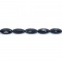 Black onyx, oval faceted, 15x30mm x 40cm