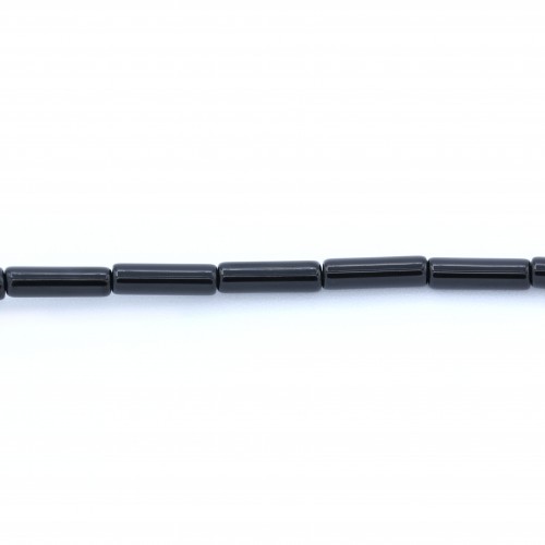 Achat in schwarzer Farbe, röhrenförmig, 4.5 * 13mm x 10pcs