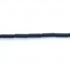 Agate de couleur noire, en forme de tube, 4.5 * 13mm x 10pcs