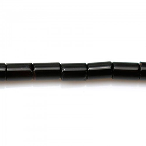 Ágata negra, en forma de tubo, 2,5 * 4mm x 10pcs