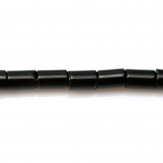 Ágata preta, em forma de tubo, 2,5 * 4mm x 10pcs