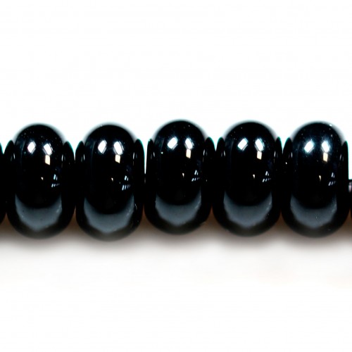 Ágata negra redonda 6x10mm x 10 piezas