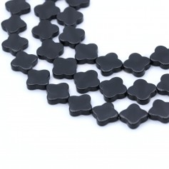 Onyx black, cloverleaf, 14mm x 40cm