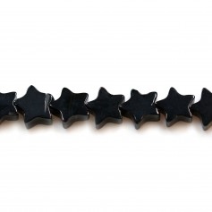 Black agate in the shape of star 6mm x 8 pcs