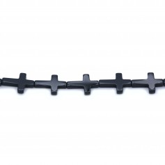 Ágata Preta, em forma de cruz, 18 * 25mm x 1pc