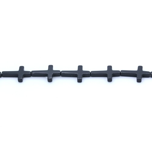 Black cross agate 22*30mm X 1pc