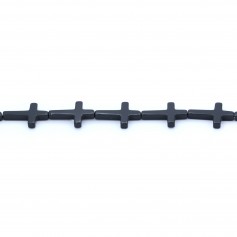 Schwarzer Achat Kreuz 22x30mm x 1pc