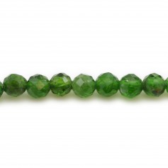 Grüne Diopside, runde Form facettiert, 3mm x 10pcs