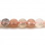 Moon Stones in round faceted flat shape, 6mm x 39cm