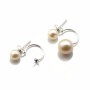 925 sterling silver ear studs for half-drilled pearls 4.10mm x 2pcs