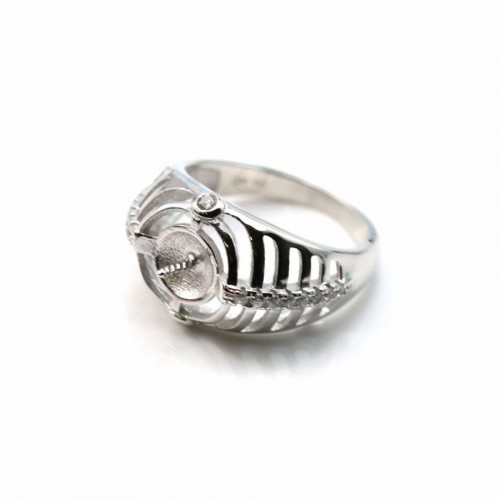 925 silver ring mounting with zirconium x 1pc