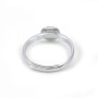 925 silver adjustable ring mounting with a 7.5x7.8mm round base x 1pc