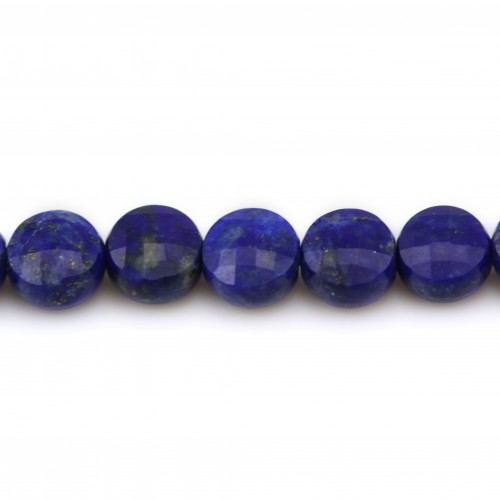 lapis lazuli rond plat facette 6mm x 5pcs