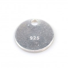 Silver 925 engraving medal charm 12mm x 1pc