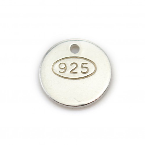 925 sterling silver "silver" tag 7mm x 5pcs