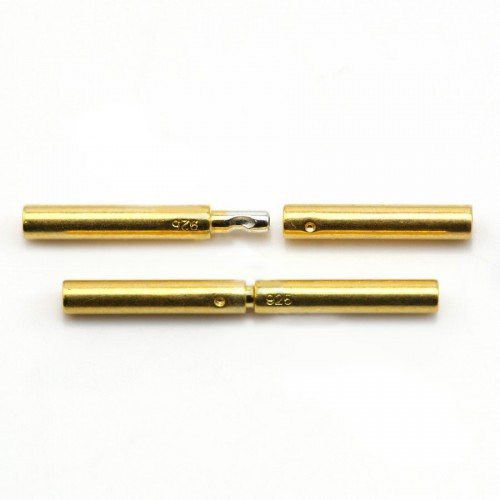 Bayonet clasp 925 silver&gold plated for stainless wire 0.8mm X 1pc