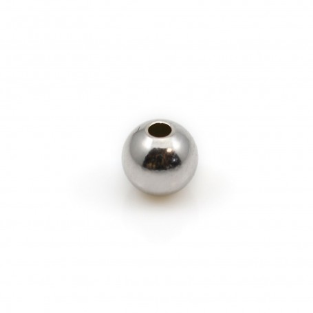 Perle boule en argent rhodié 925 6mm x 4pcs