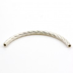 925 Sterling silver Baided tube, 53.5x3x1.5mm x 1pc
