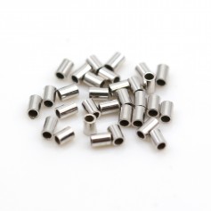 Silver crush tubes 925 rhodium 2.4*1.5*1.0mm x 30pcs