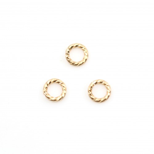 Offene guillochierte Ringe in Gold Filled 4mm x 10pcs