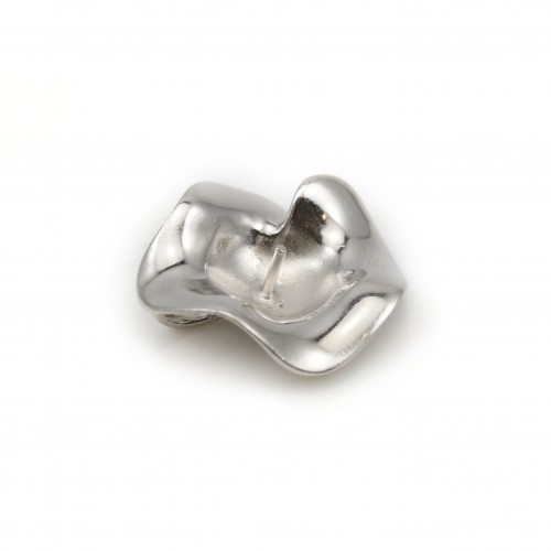 Chiusura a fiore, argento 925 rodio, per perla semiperforata, 20 mm x 1 pz