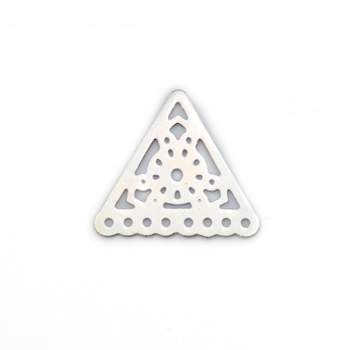 Charm de triángulo de filigrana de plata 11x11mm x 2pcs