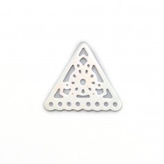 Charm de triángulo de filigrana de plata 11x11mm x 2pcs