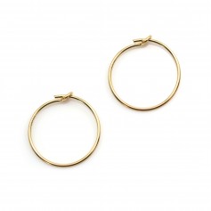 Gold Filled Hoop Earrings 15x0.7mm x 2pcs