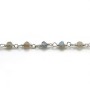 Silver Chain with Labradorite of 3-4mm x 20cm 