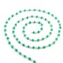 Chaîne Argent avec Agate Vert en 3-4mm x 20cm