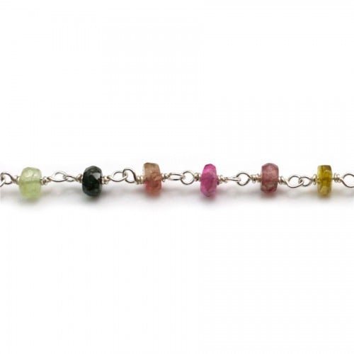Silver Chain Tourmaline with of 4-5mm x 20cm 