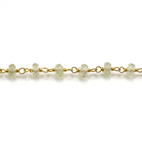 Gold Plated Silver Chain with Quartz Lemon of 3-4mm x 20cm 
