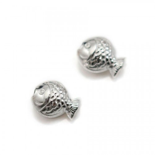 Fish-shaped spacer, in size of 8.5x10.5mm x 2pcs