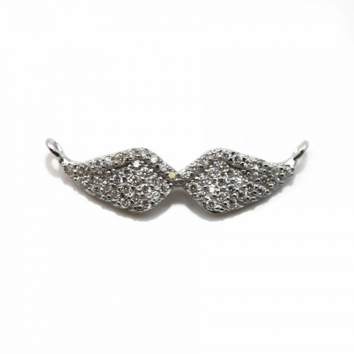 6.3x23mm zirconium moustache spacer in silver 925 rhodium x 1pc
