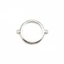 Intercalary round support for cabochon ,sterling silver 925, 8mm x 1pc