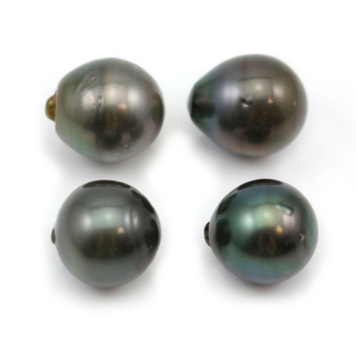 Perlas cultivadas de Tahití, semirredondas, 14-15mm x 4pcs