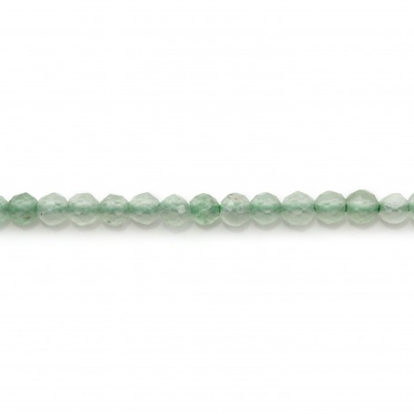 Aventurine green, in round faceted shape, in size of 2mm x 40cm 