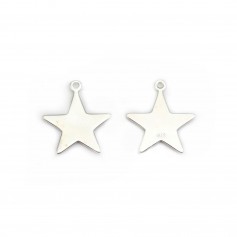 Charm, in the shape of a star, sterling silver 925, 16x18m x 1pc