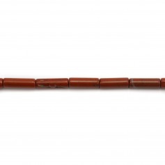 Jaspe rouge, en forme de tube 4x13mm x 40cm