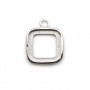 Charm support for cabochon square,sterling silver 925, 10mm x 1pc