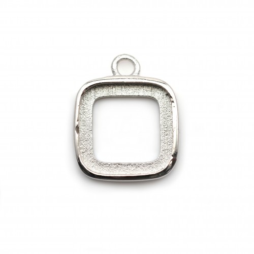 Charm Halter für quadratischen Cabochon, 925er Silber, 10mm x 1pc