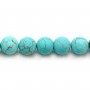 Turquoise reconstituted matte of round shape, measuring 8mm x 40cm