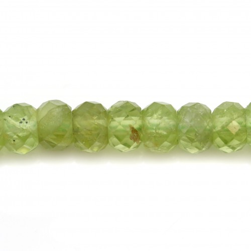 Peridot faceted rondelle 3x5mm x 10pcs