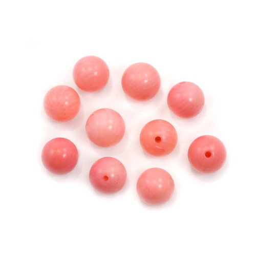 Seebambus rosa 6mm, halb durchbohrt x 1St