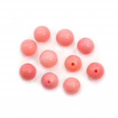 Seebambus rosa 6mm, halb durchbohrt x 1St