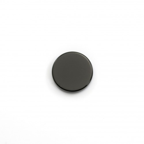 Cabujón Onyx negro, redondo y plano 10mm x2pcs