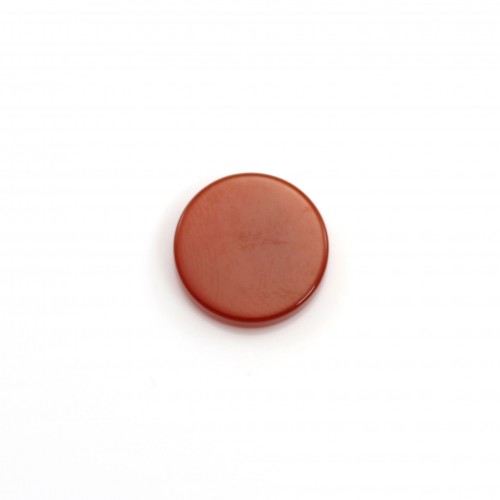 Agata rossa cabochon, rotonda piatta 10 mm x 2 pezzi