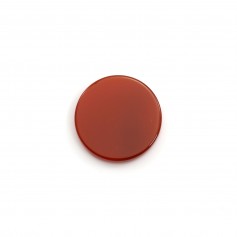 Cabochon di agata rossa, rotondo piatto, 14 mm x1 pz